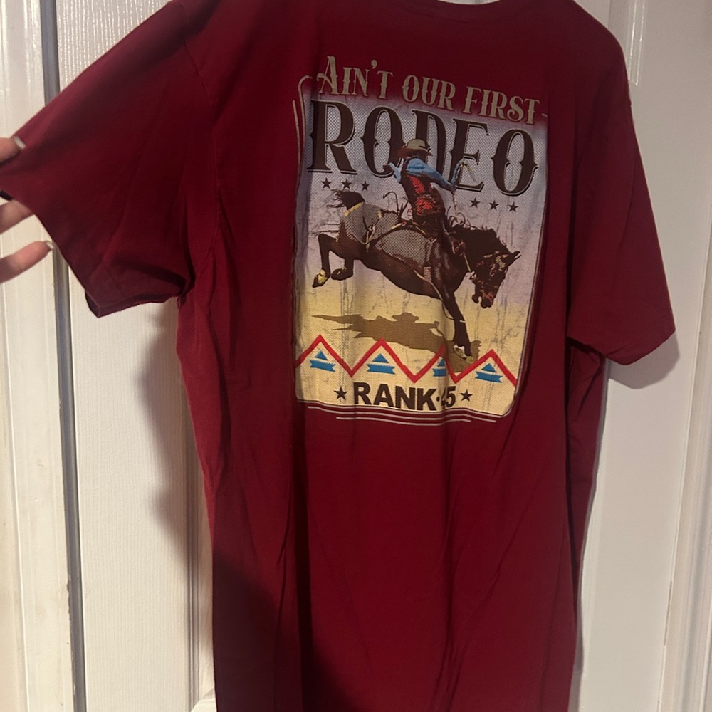 Men's Red Graphic T-Shirt Rank 45 Size XXL